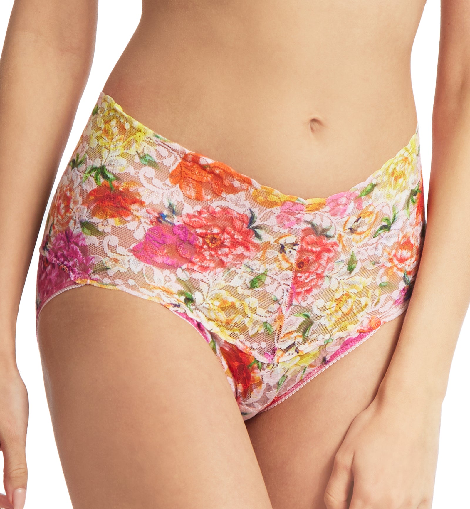 Hanky Panky Retro Lace Printed V-kini (PR9K2124),Small,Bring Me Flowers - Bring Me Flowers,Small