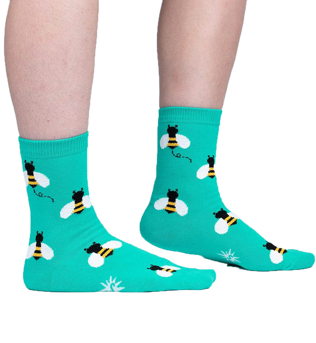 SOCK it to me Women's Crew Socks (W0401),Bee Happy - Bee Happy,One Size