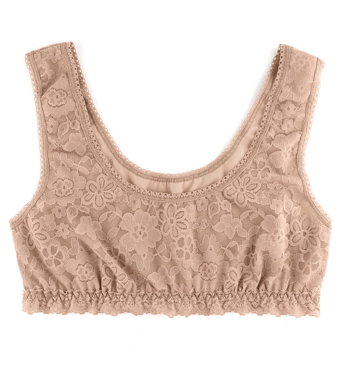 Hanky Panky Daily Lace Scoop Neck Lined Bralette (777991),XS,Taupe - Taupe,XS