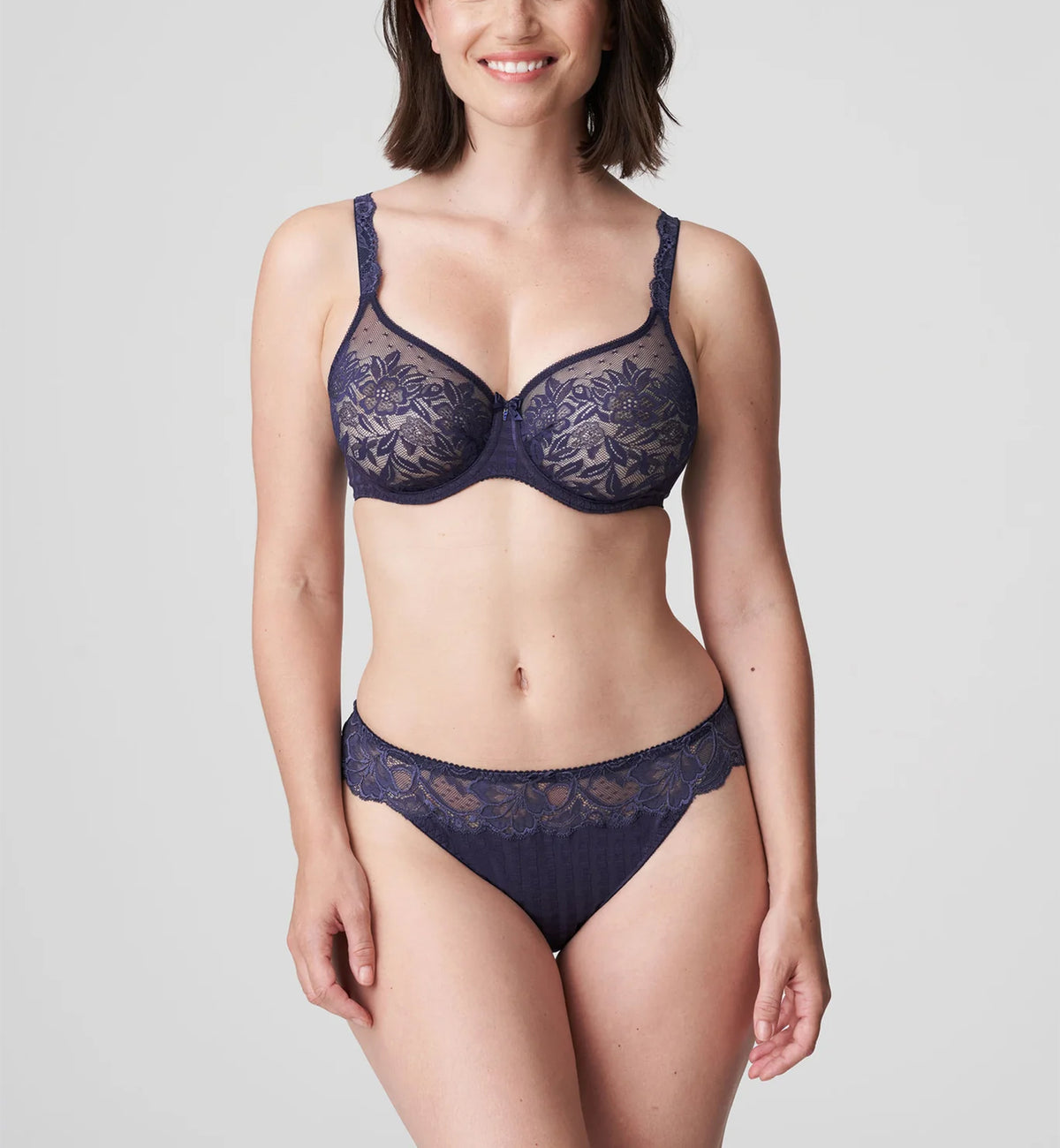 PrimaDonna Madison Seamless Semi Sheer Underwire Bra (0262127),30E,Bleu Bijou - Bleu Bijou,30E