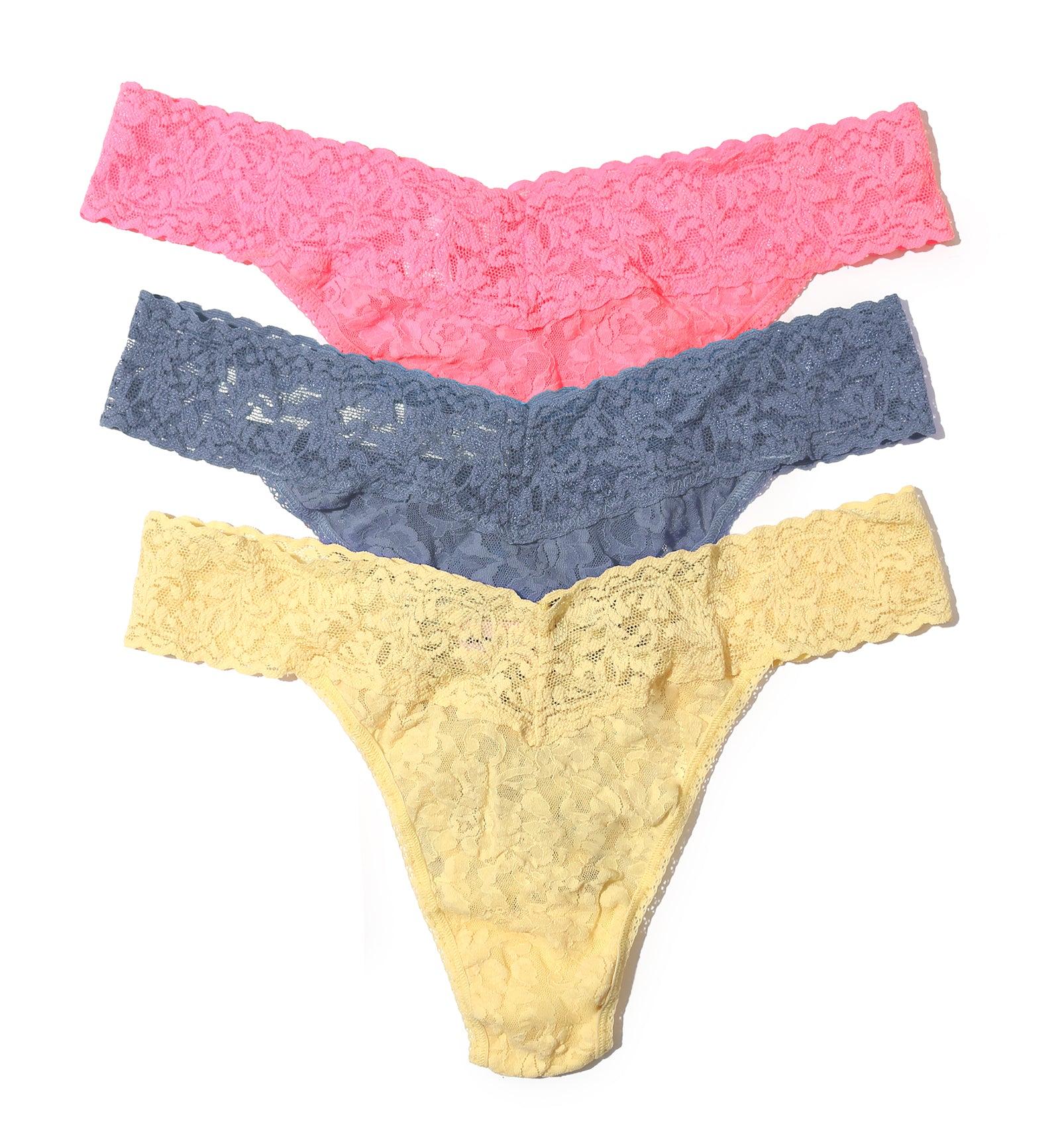 Hanky Panky 3-PACK Signature Lace Original Rise Thong (48113PK),Hello Spring - Hello Spring,One Size