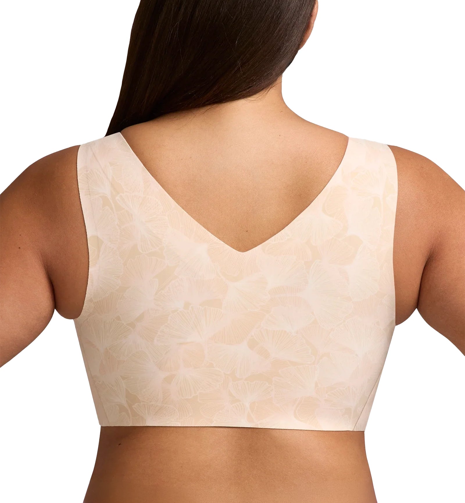 Evelyn & Bobbie DEFY V-Neck Bralette w/ Removable Pads (1728﻿),Small,Champagne Ginkgo - Champagne Ginkgo,Small