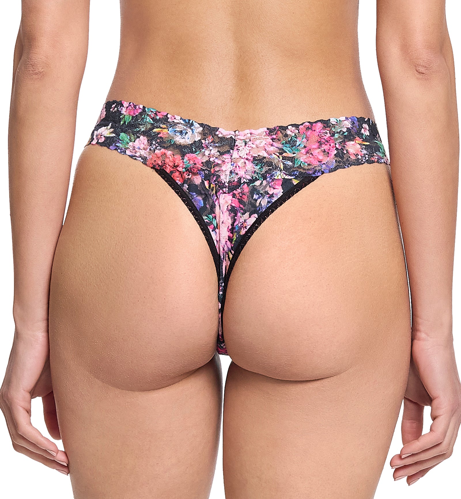 Hanky Panky Signature Lace Printed Original Rise Thong (PR4811P),Dark Peoni - Dark Peoni,One Size