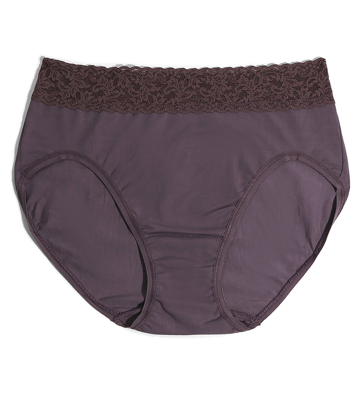 Hanky Panky Cotton French Brief with Lace (892461),Small,Dusk - Dusk,Small