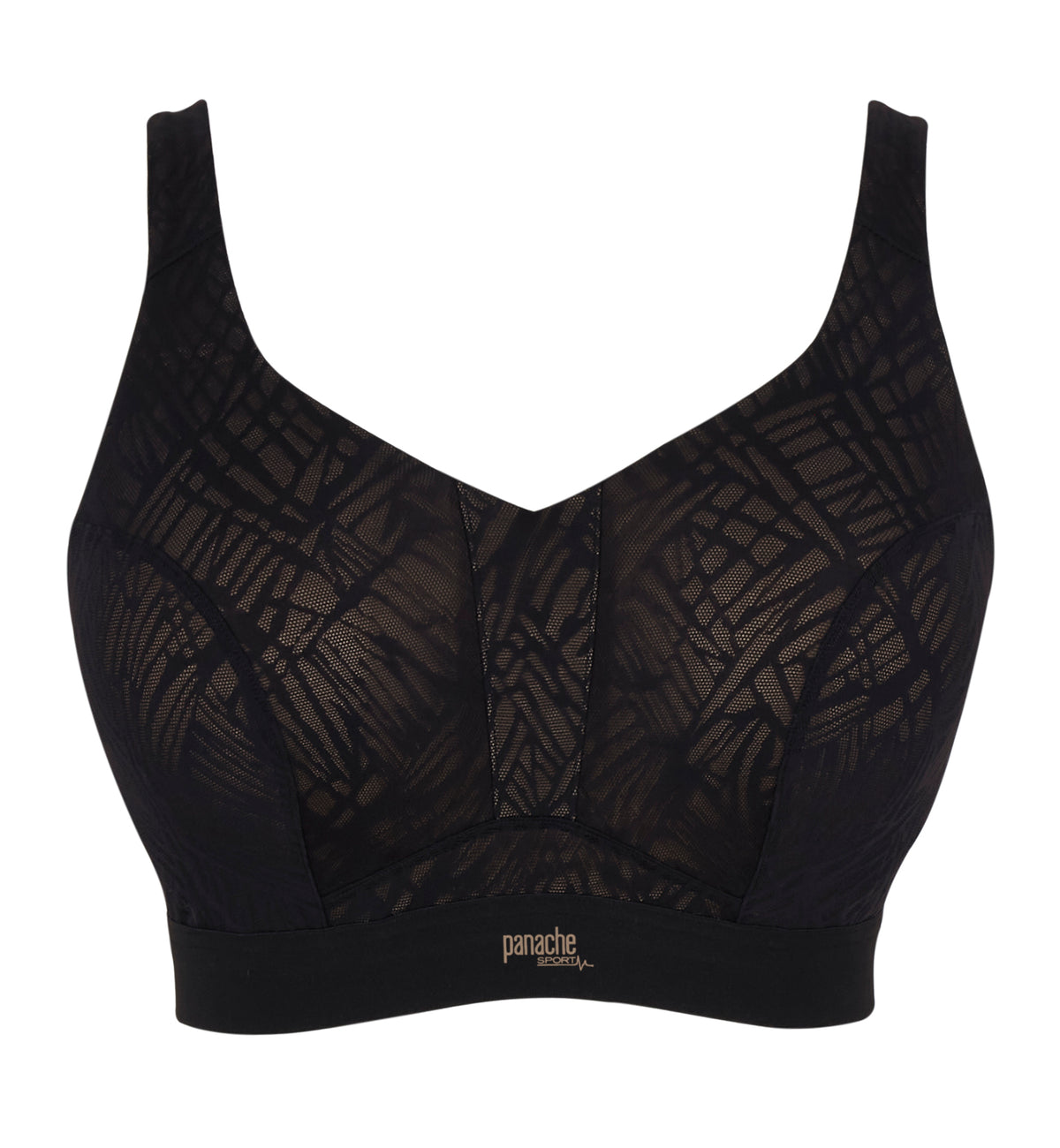 Panache Endurance Ultra Perform Non-padded Underwire Sports Bra (5022),28DD,Black/Latte - Black/Latte,28DD