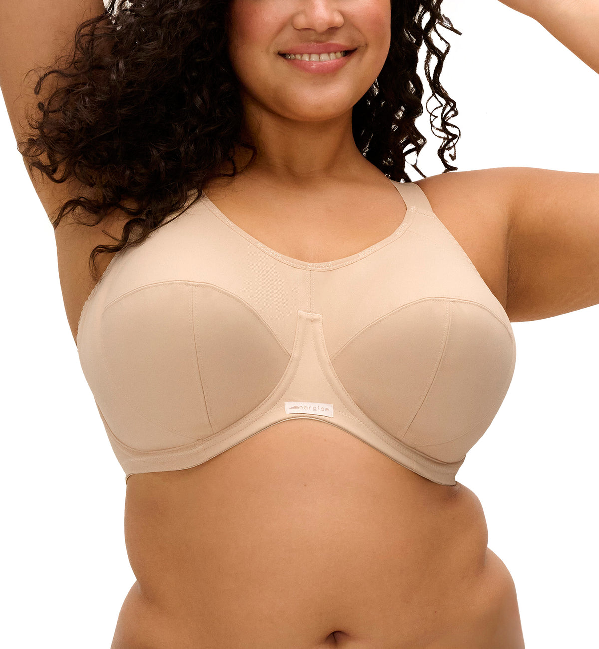 Elomi Energise J-Hook Underwire Sports Bra (8041),32GG,Nude - Nude,32GG