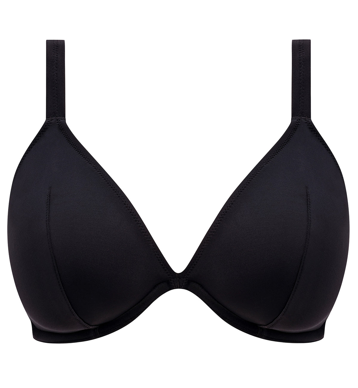 Freya Jewel Cove Underwire Plunge Bikini Top (7226),30D,Plain Black - Plain Black,30D