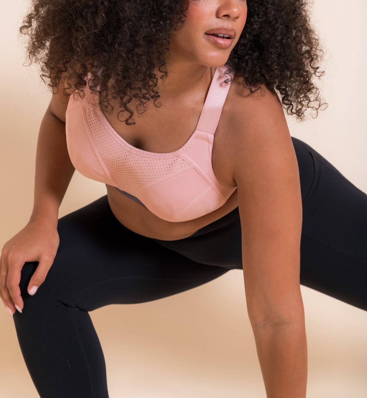 Curvy Kate Everymove Underwire Sports Bra (CK043113),30F,Blush/Charcoal - Blush/Charcoal,30F