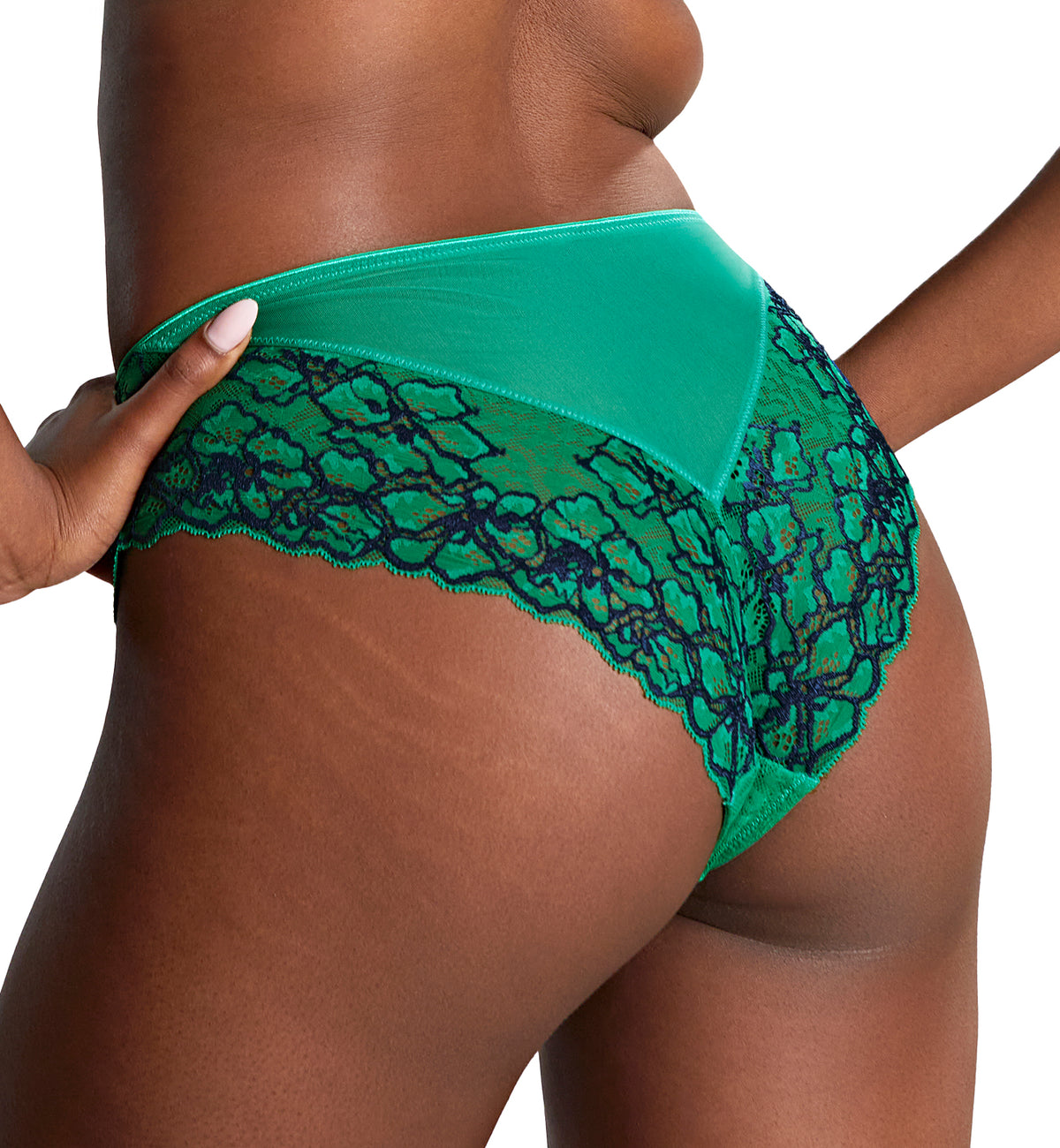 Panache Envy Brazilian Brief (7281),XS,Emerald Leopard - Emerald Leopard,XS