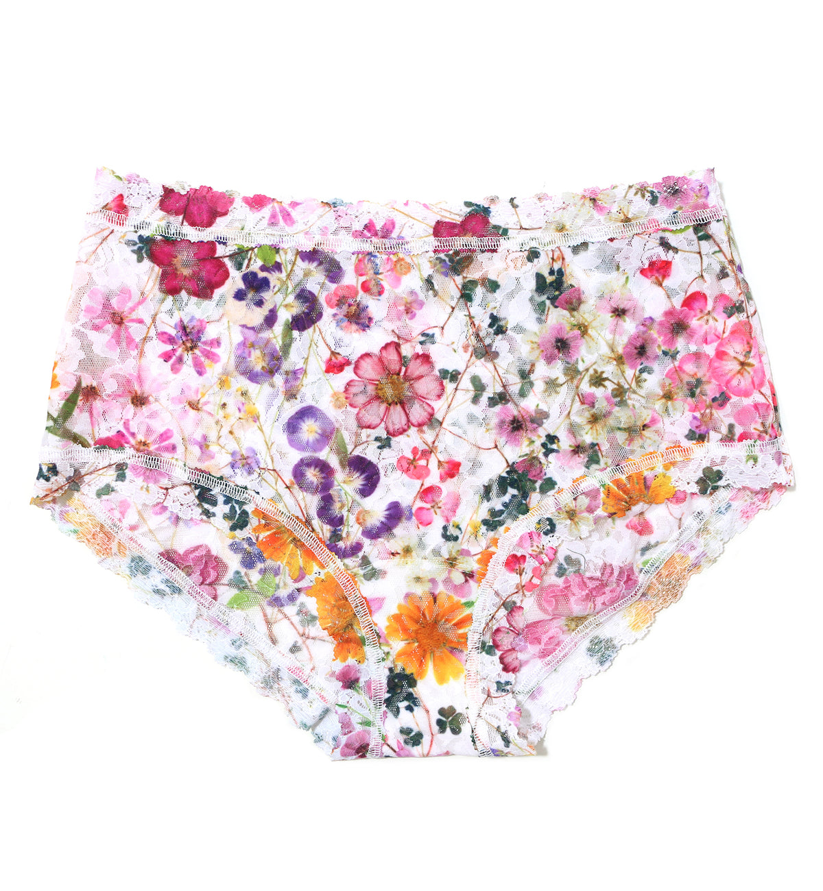 Hanky Panky Signature Lace High Rise Printed Boyshort (PR481292),XS,Pressed Bouquet - Pressed Bouquet,XS