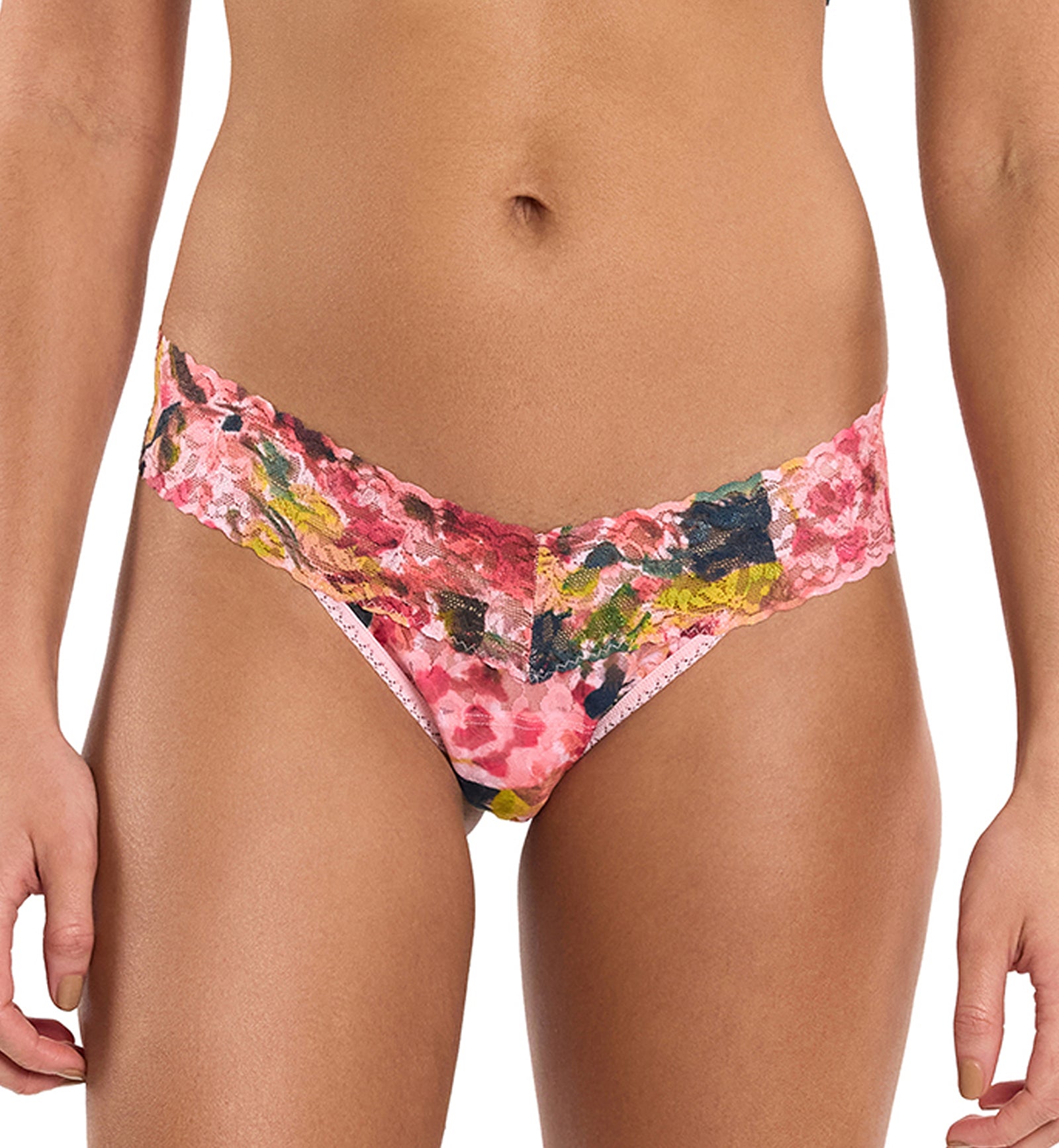 Hanky Panky Signature Lace Printed Low Rise Thong (PR4911P),Masterpiece - Masterpiece,One Size