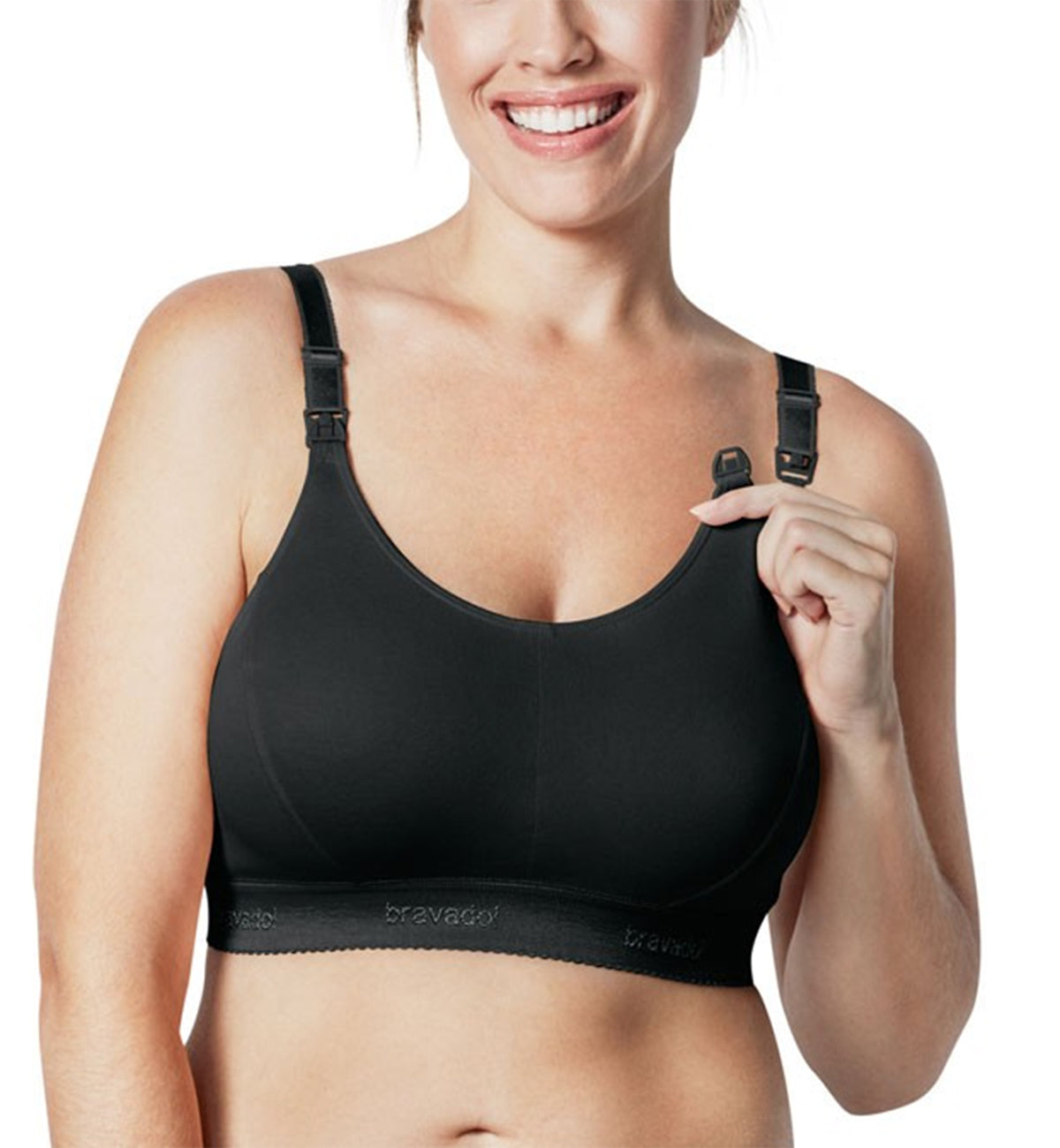 BRAVADO! The Original Wire-Free Nursing Bra Double Plus (1013),Medium,Black - Black,Medium
