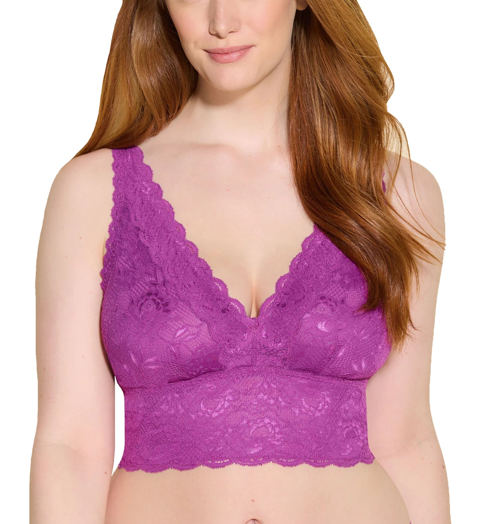 Cosabella Never Say Never CURVY Plungie Longline Bralette (NEVER1385),XS,Swiss Beet - Swiss Beet,XS