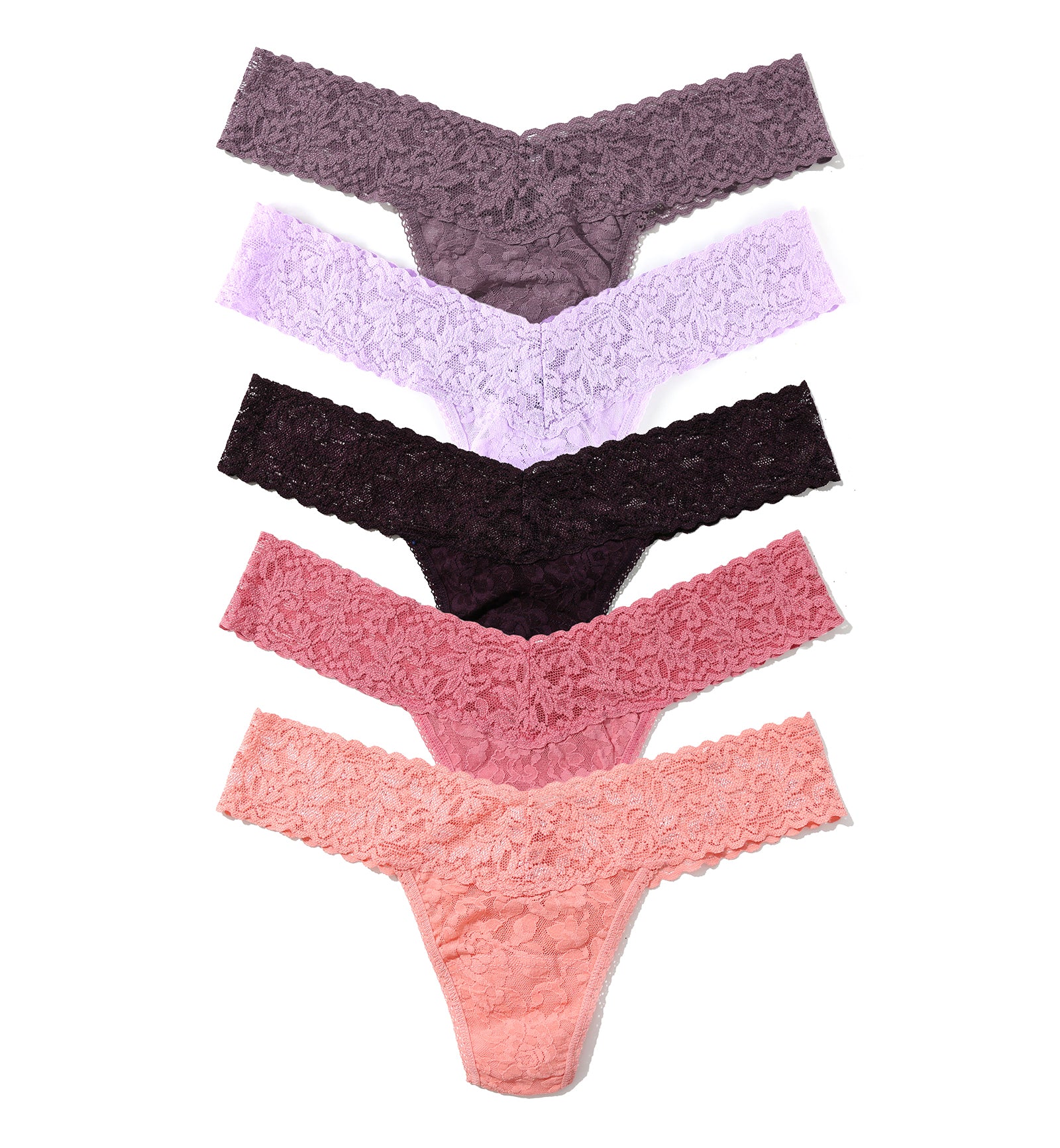 Hanky Panky 5-PACK Signature Lace Low Rise Thong (49115PK),Heirloom - Heirloom,One Size