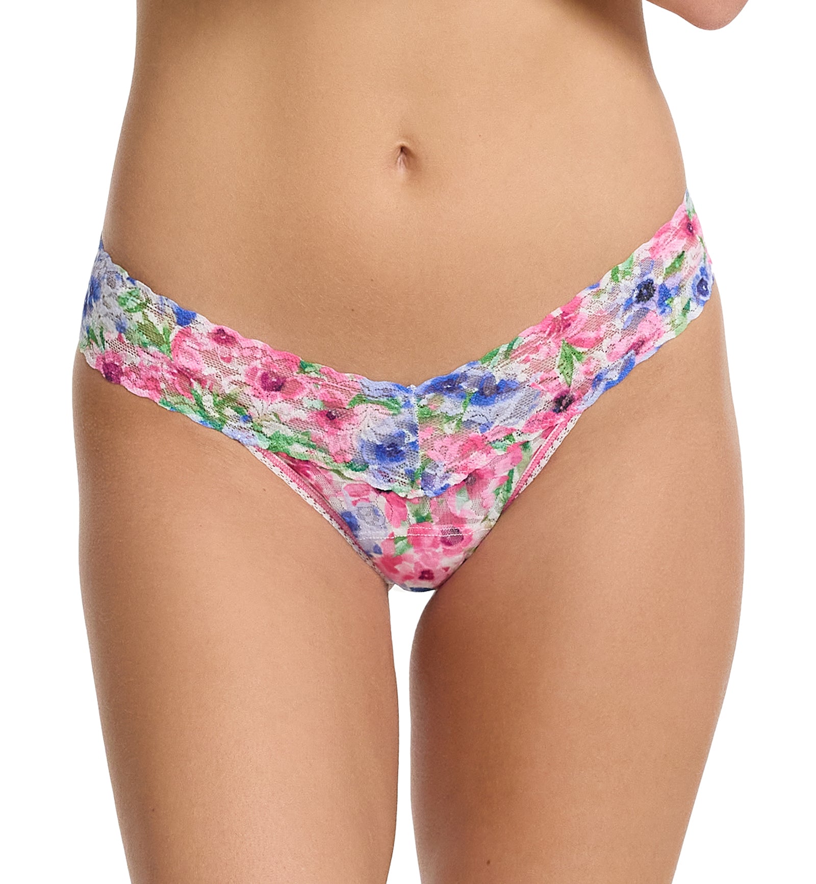 Hanky Panky Signature Lace Printed Low Rise Thong (PR4911P),Paint And Pour - Paint And Pour,One Size