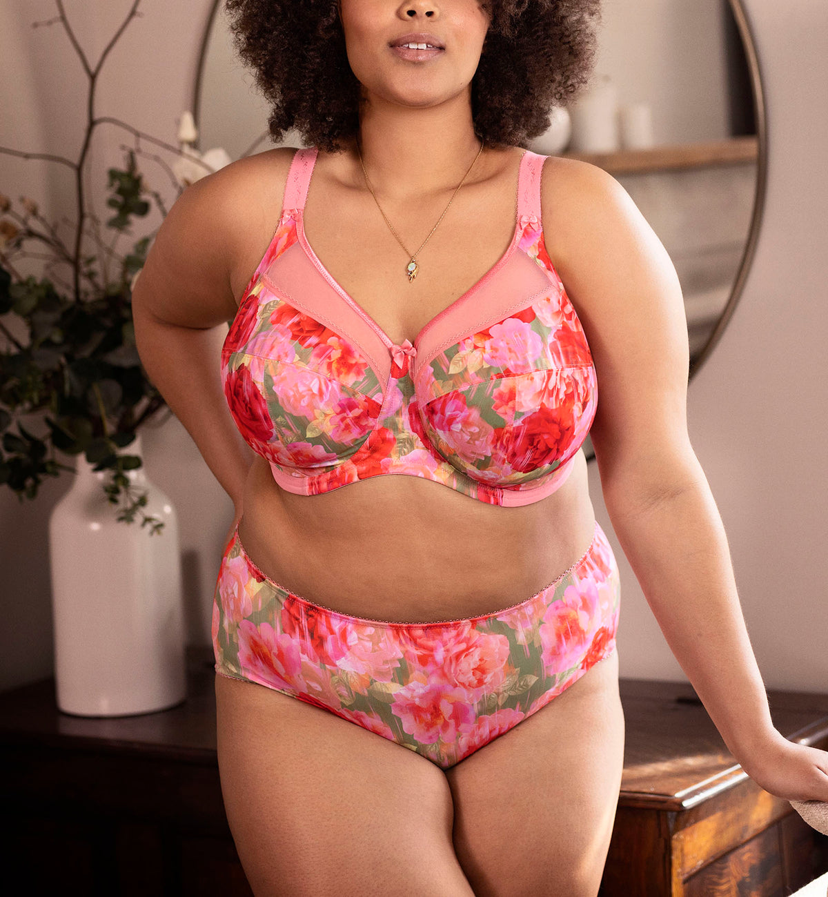Goddess Kayla Support Underwire Bra (6162),34I,Rose Garden - Rose Garden,34I