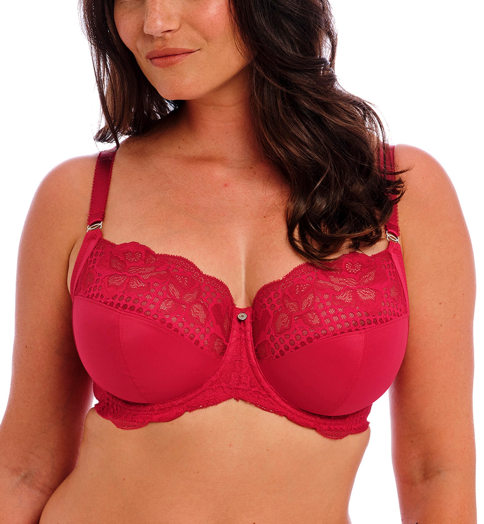 Fantasie Reflect Side Support Stretch Lace Underwire Bra (101801),30F,Red - Red,30F
