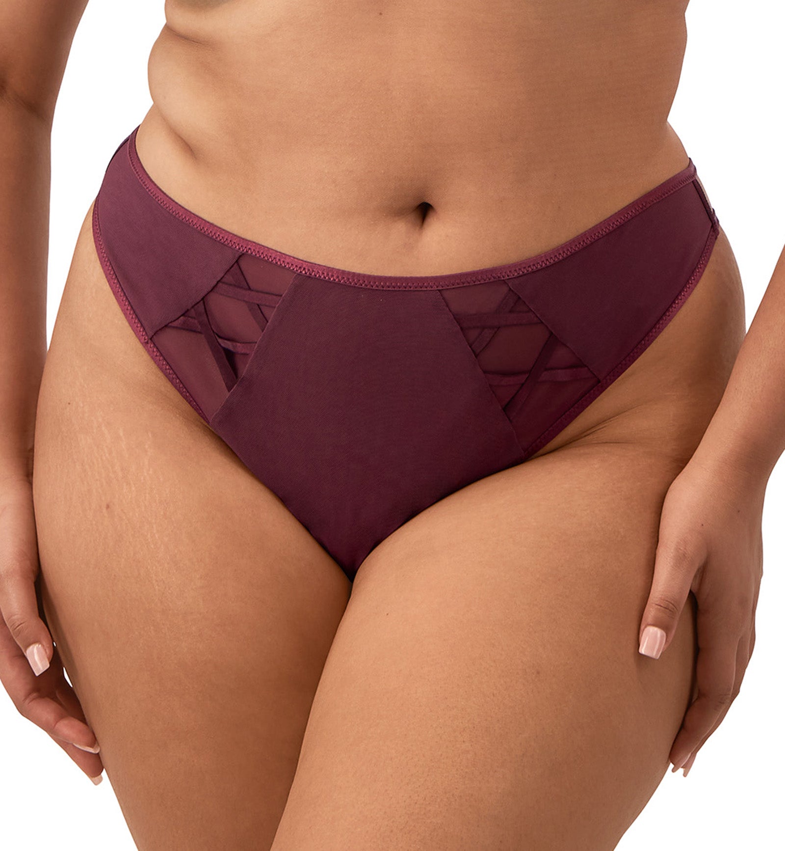 Elomi Sachi Matching Strappy Thong (4367),Small,Cabernet - Cabernet,Small