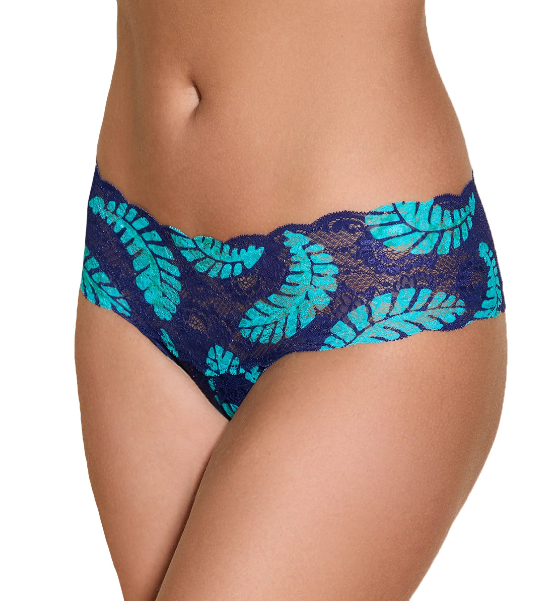 Cosabella Never Say Never Printed Hottie Lowrider Hotpant (NEVEP07ZL),S/M,Leaf - Leaf,S/M