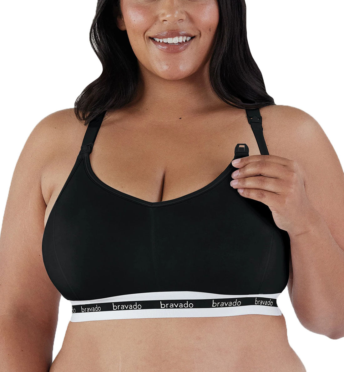 BRAVADO! DESIGNS Full Cup EXTENDED Original Nursing Bra (1016V),Small,Black - Black,Small