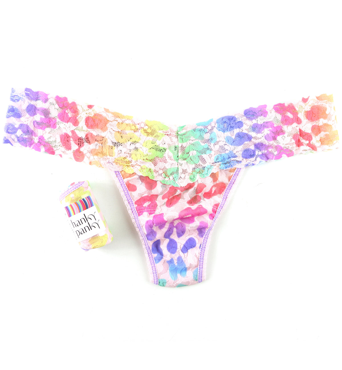 Hanky Panky Signature Lace Printed Low Rise Thong (PR4911P),Pride Leopard - Pride Leopard,One Size