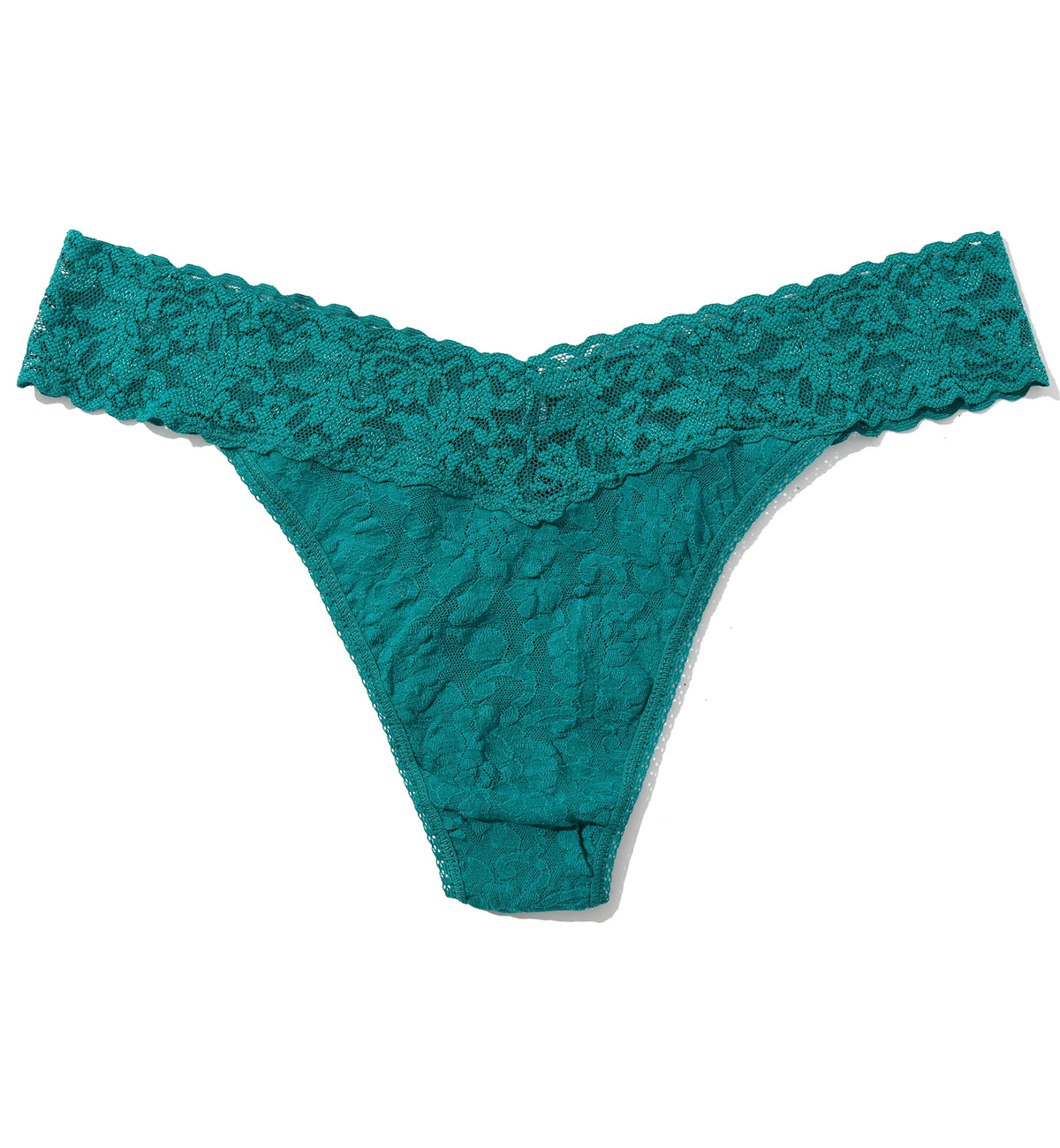 Hanky Panky Signature Lace Original Rise Thong (4811P),Dark Teal - Dark Teal,One Size