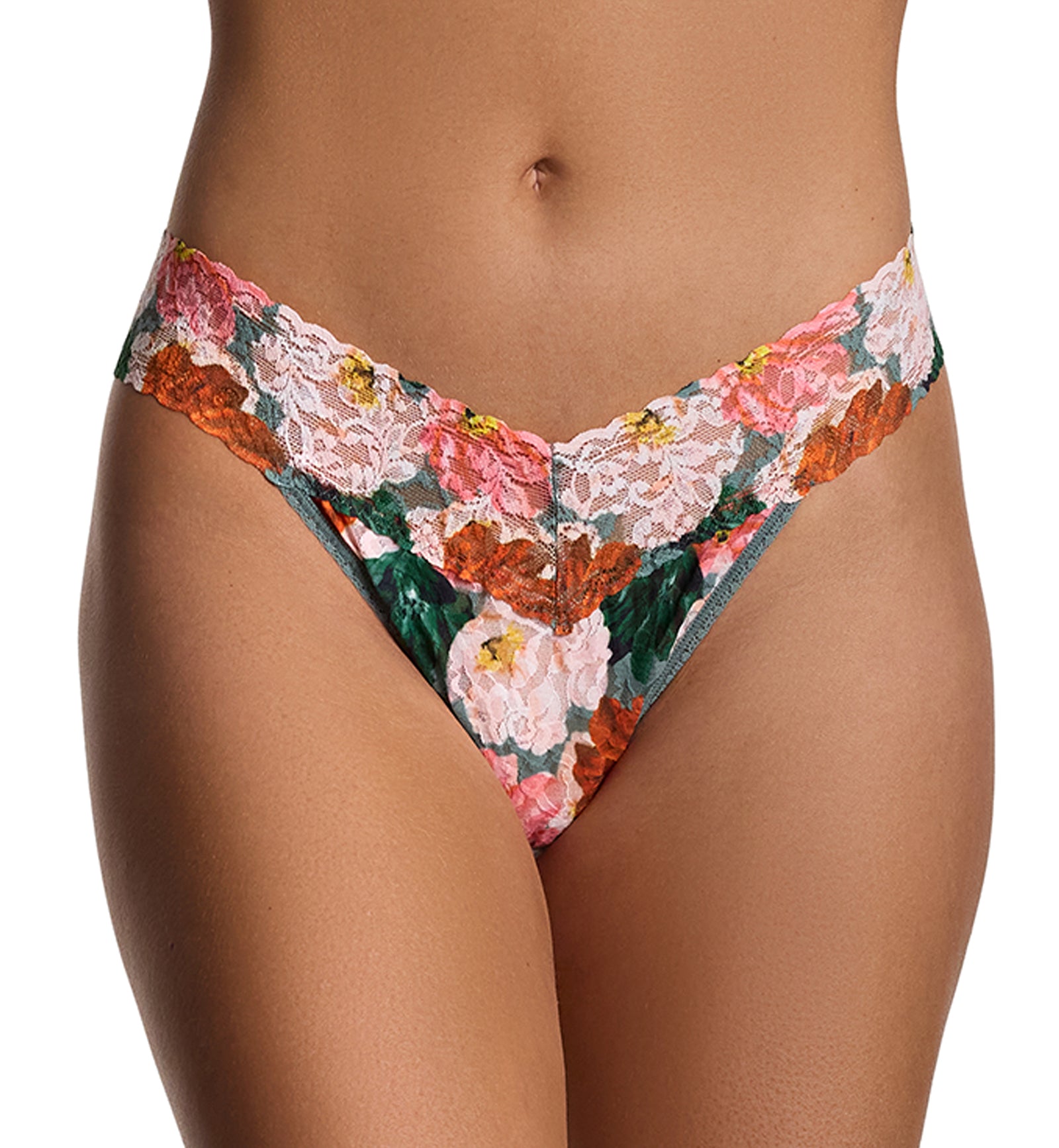 Hanky Panky Signature Lace Printed Original Rise Thong (PR4811P),Paint Me Like - Paint Me Like,One Size