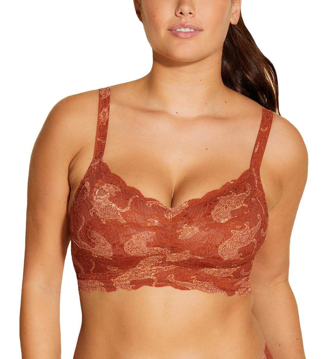 Cosabella NSN Printed CURVY Sweetie Bralette (NEVEP1310),XS,Sahara Tiger - Sahara Tiger,XS