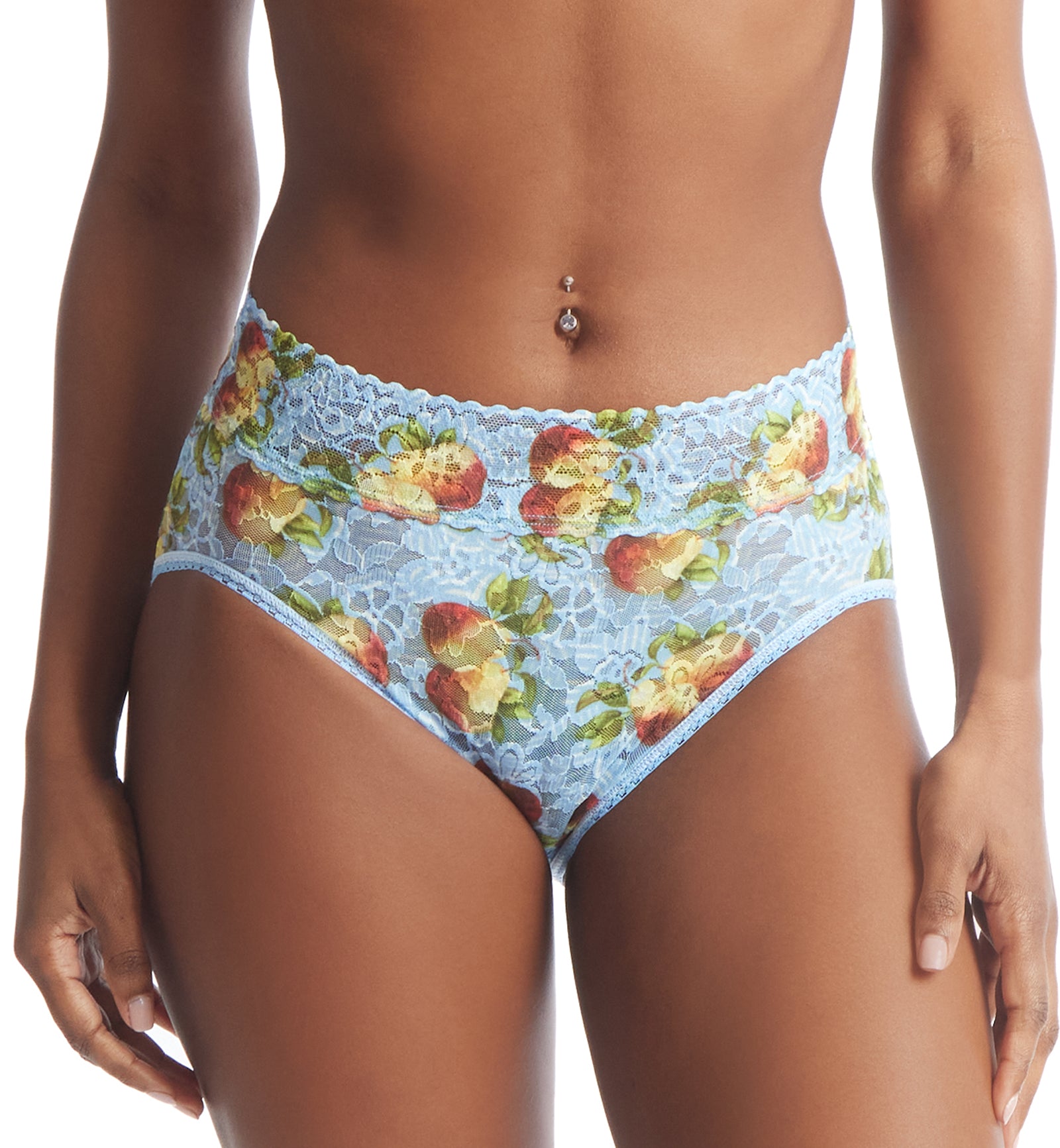 Hanky Panky Daily Lace Printed French Brief (PR772461P),Small,Fresh Start - Fresh Start,Small