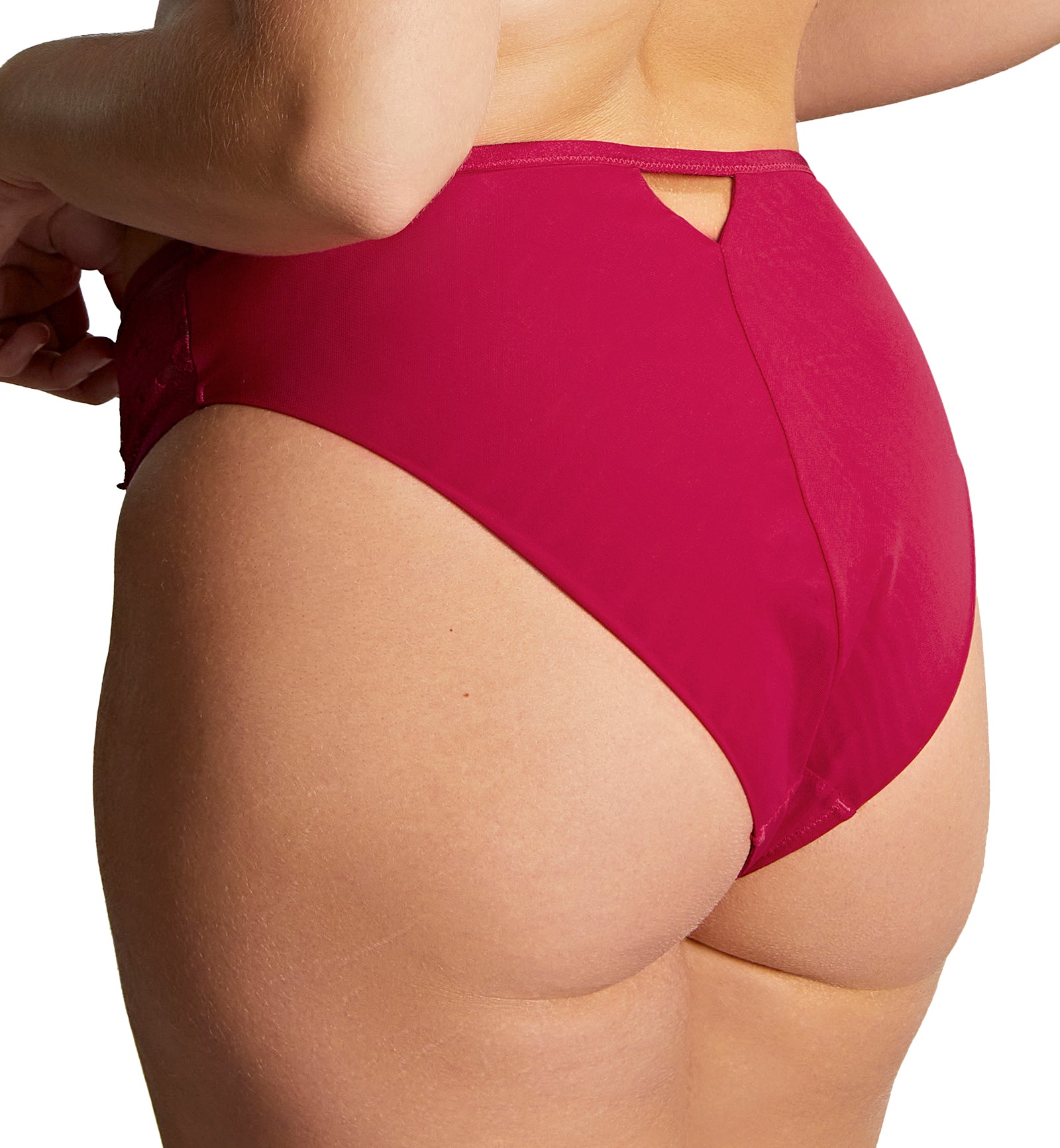 Sculptresse by Panache Josephine High Leg Brief (10852),Large,Magenta/Latte - Magenta/Latte,Large