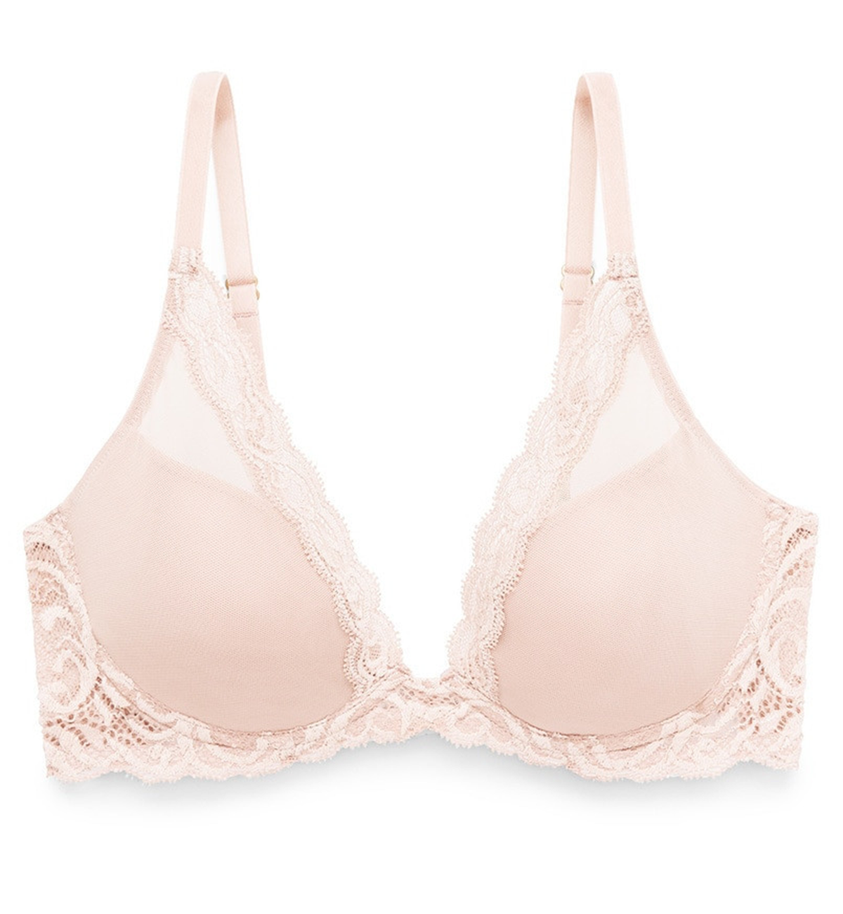 Natori Feathers Contour Plunge Underwire Bra (730023),30D,Cameo Rose - Cameo Rose,30D