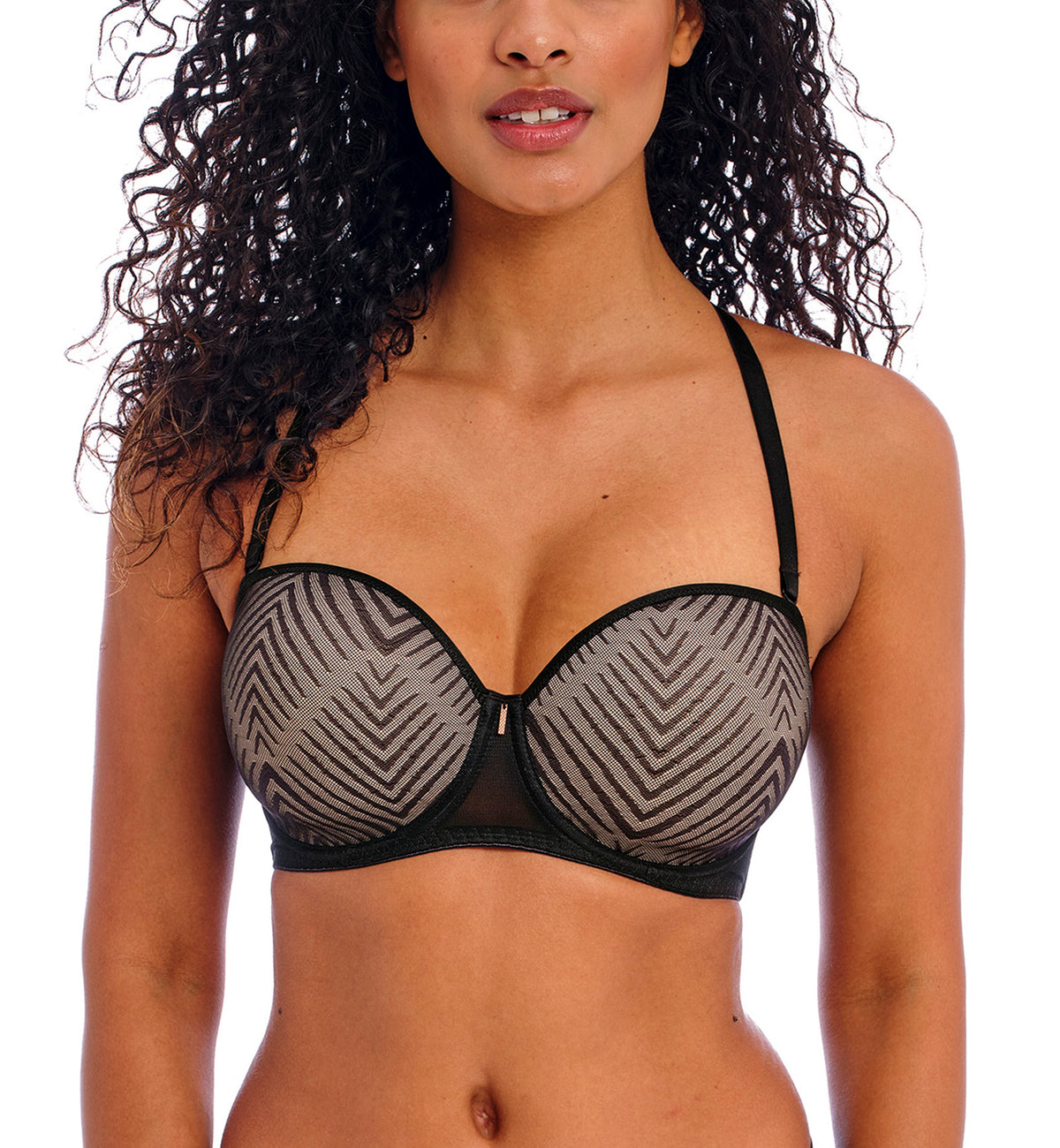 Freya Tailored Strapless Molded Underwire Bra (401109),28D,Black - Black,28D