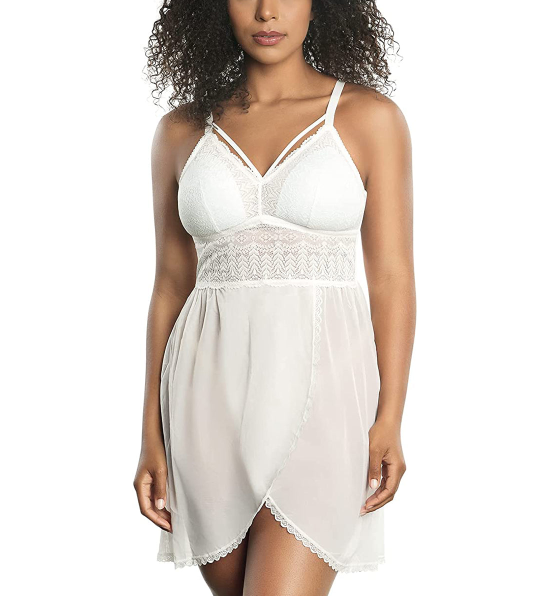 Parfait Mia Lace Chemise (P5959),Small,Pearl White - Pearl White,Small