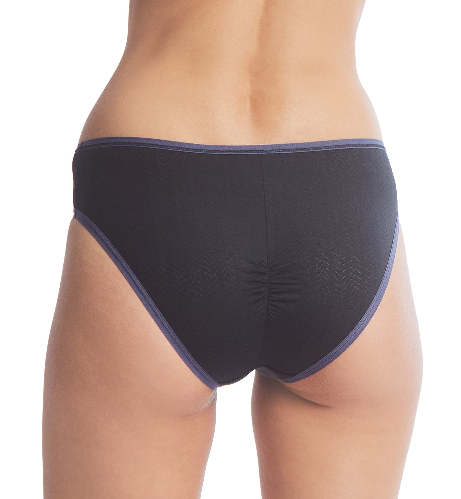 Hanky Panky MoveCalm Ruched Back Brief (2P2184),XS,Black/Granite - Black/Granite,XS