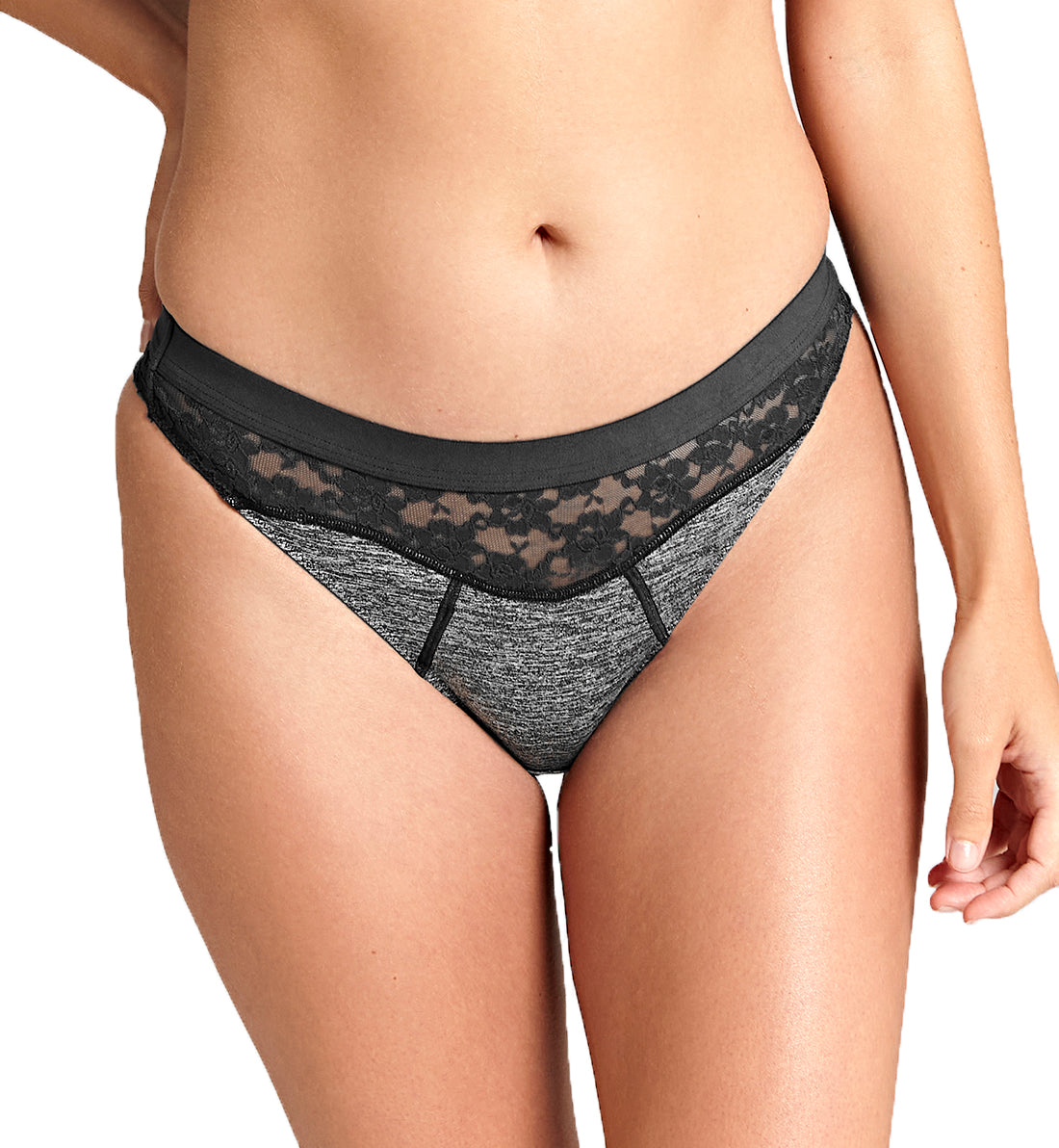 Cleo by Panache Freedom Brazilian Panty Brief (10322),Small,Charcoal - Charcoal,Small