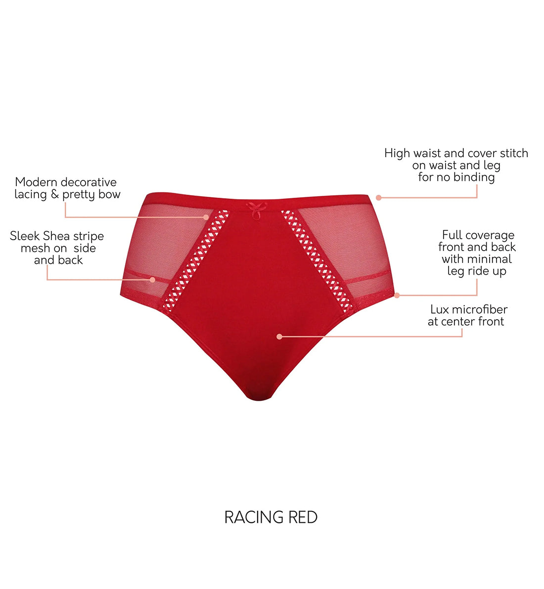 Parfait Shea Full Brief Panty (P60632),Small,Racing Red - Racing Red,Small
