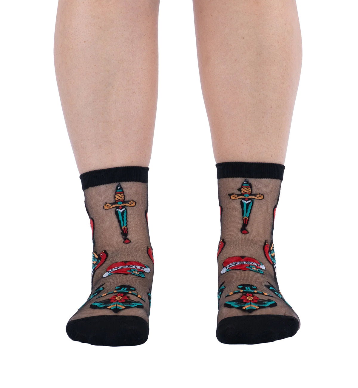 SOCK it to me Sheer Crew Socks (H0031),Piece Of My Heart - Piece Of My Heart,One Size