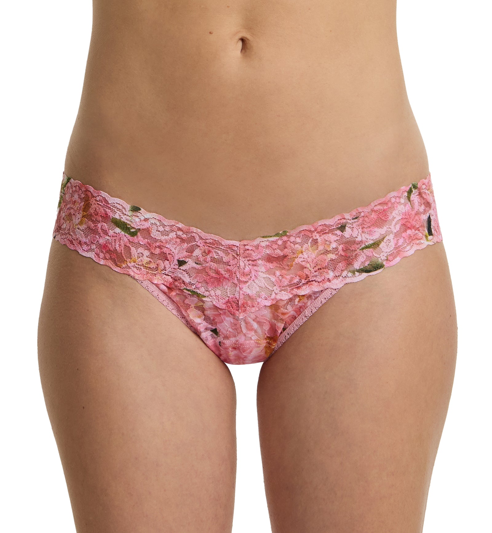 Hanky Panky Signature Lace Printed Low Rise Thong (PR4911P),Dancing Petals - Dancing Petals,One Size