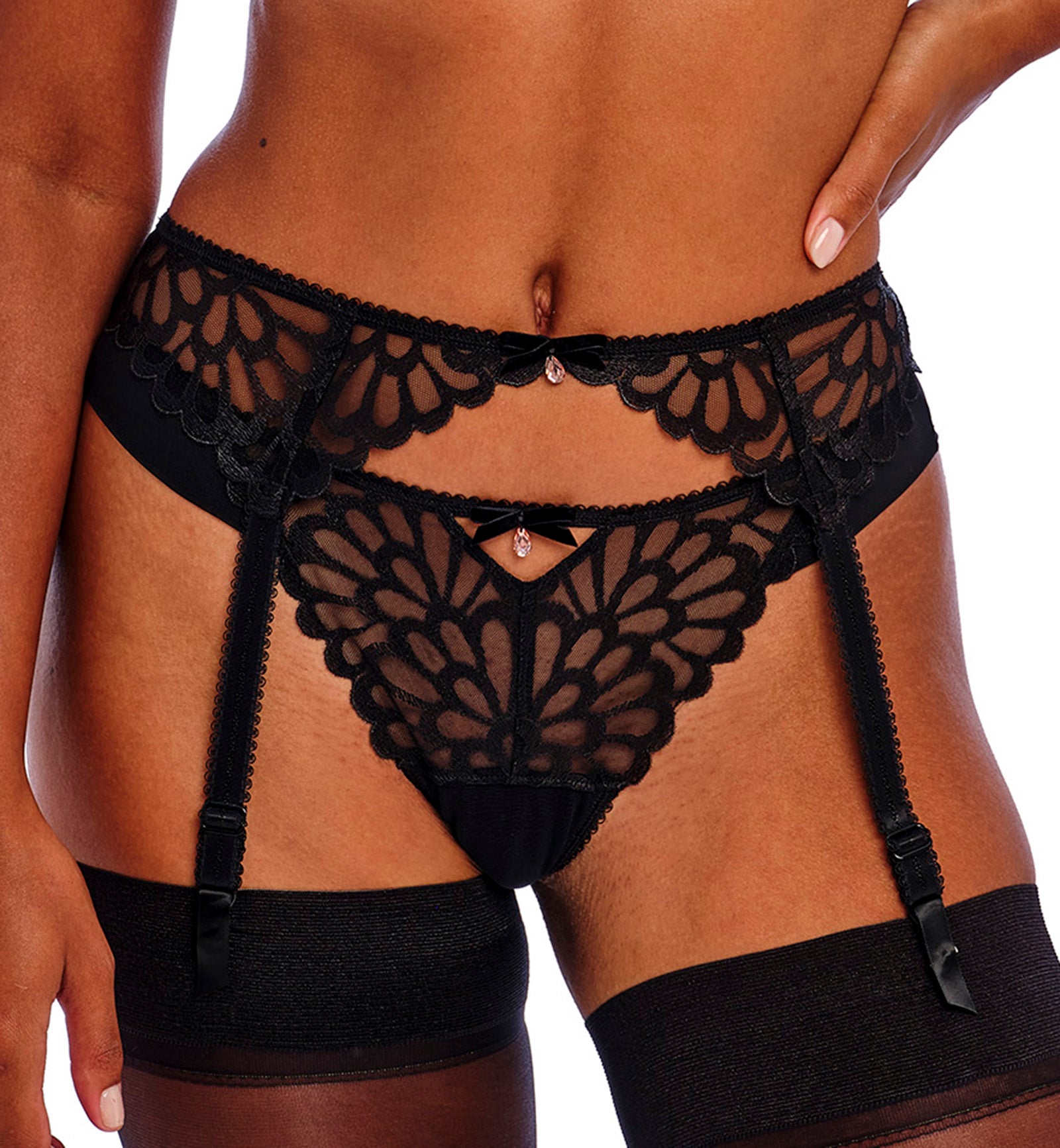 Freya Loveland Suspender Belt (401091),XS,Bombshell Black - Bombshell Black,XS