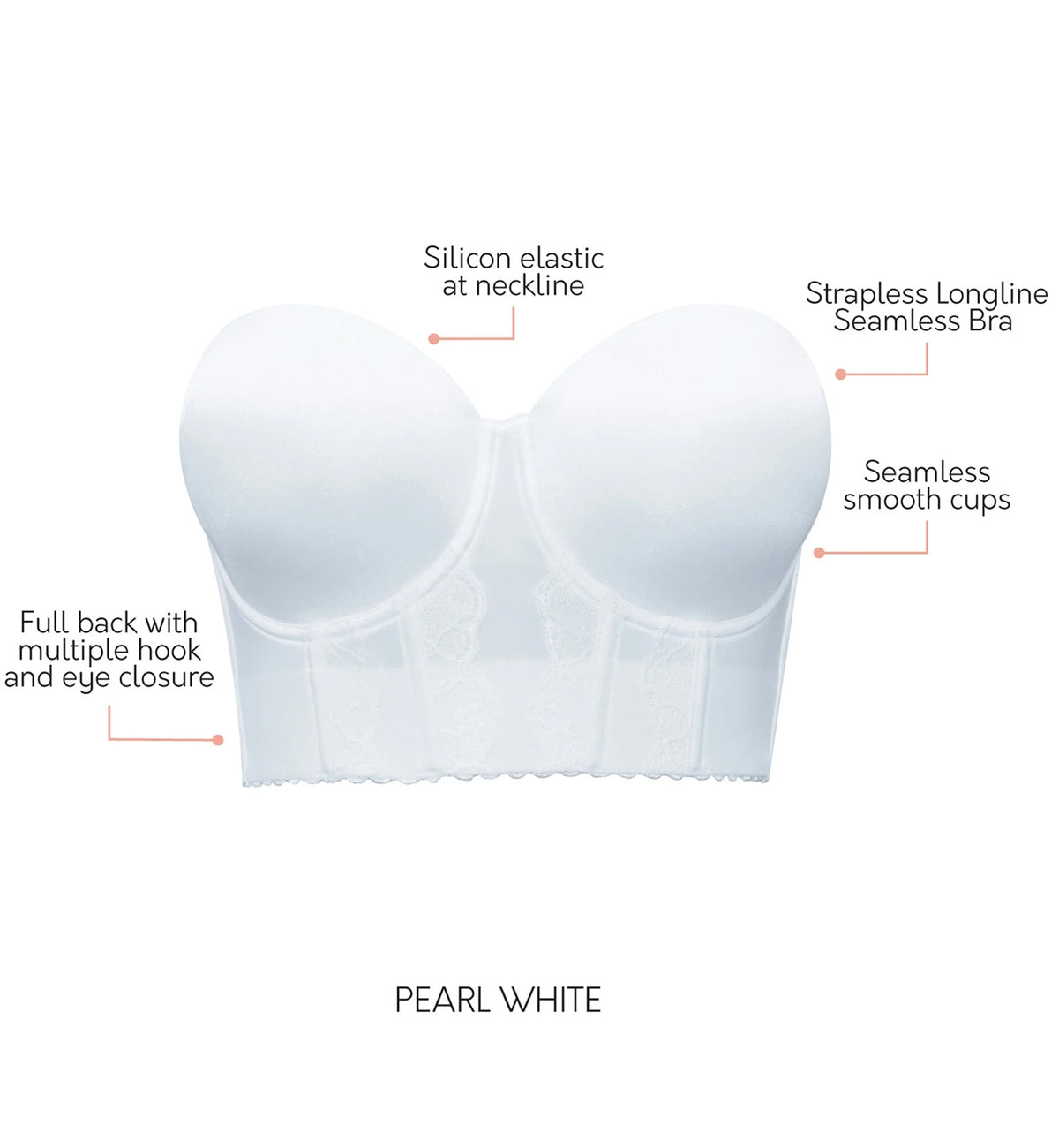 Parfait Elissa Molded Underwire Midi Bustier (P50116),32B,Pearl White - Pearl White,32B