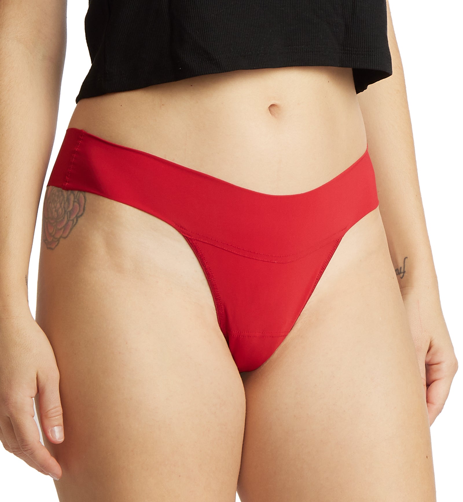 Hanky Panky BreatheSoft Natural Rise Thong 3 PACK (6J1661B3PK),XS,Black/Bliss Pink/Cherryade - Black/Bliss Pink/Cherryade,XS