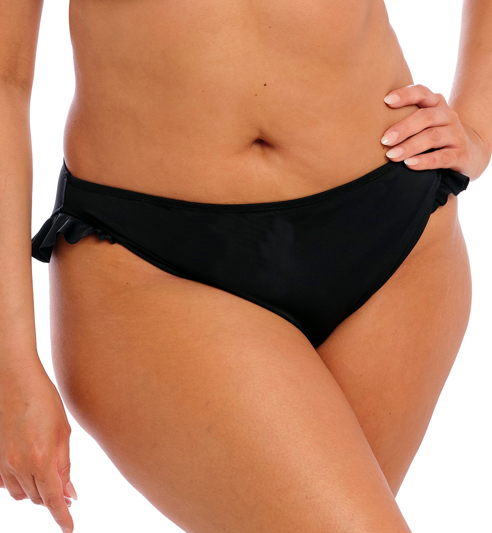 Elomi Plain Sailing High Leg Frill Swim Brief (ES7288),UK 14,Black - Black,UK 14