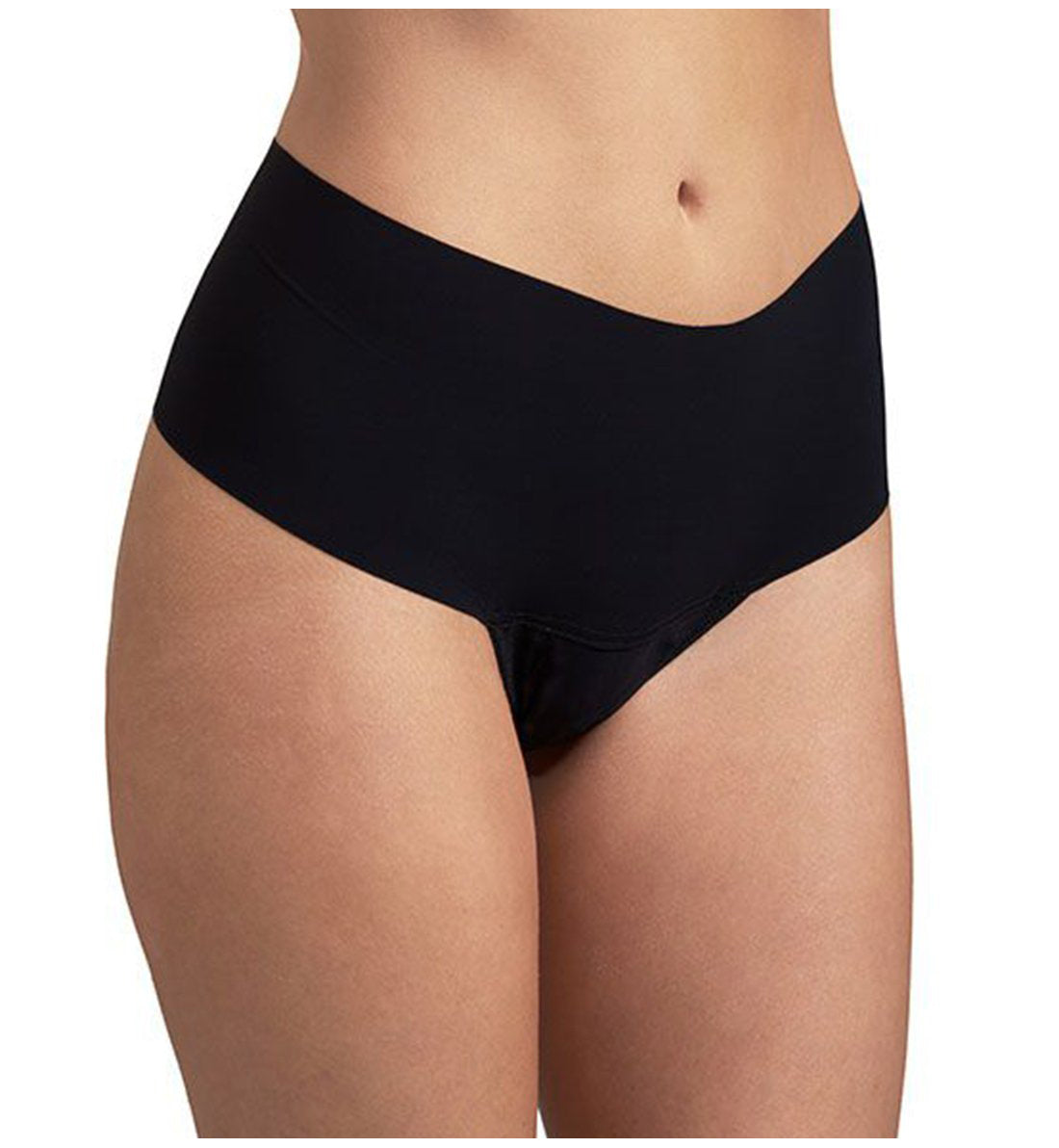 Hanky Panky BreatheSoft Hi-Rise Thong (6J1921B),Small,Black - Black,Small