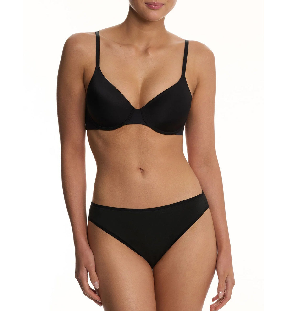 Natori EverFit Convertible T-Shirt Bra (721362),32D,Black - Black,32D