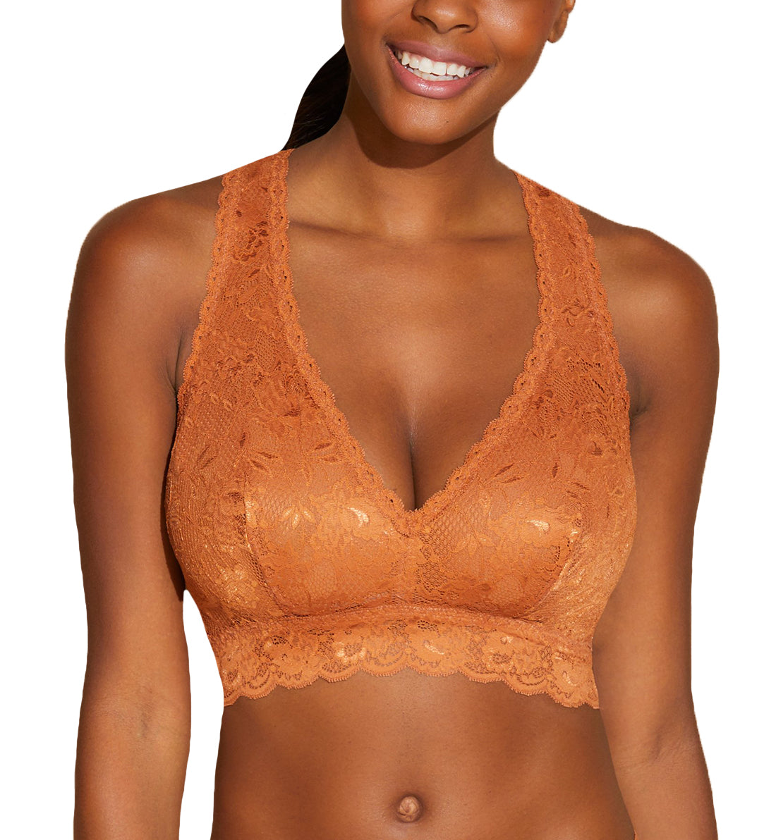 Cosabella Never Say Never CURVY Racie Racerback Bralette (NEVER1355),XS,Dark Copper - Dark Copper,XS