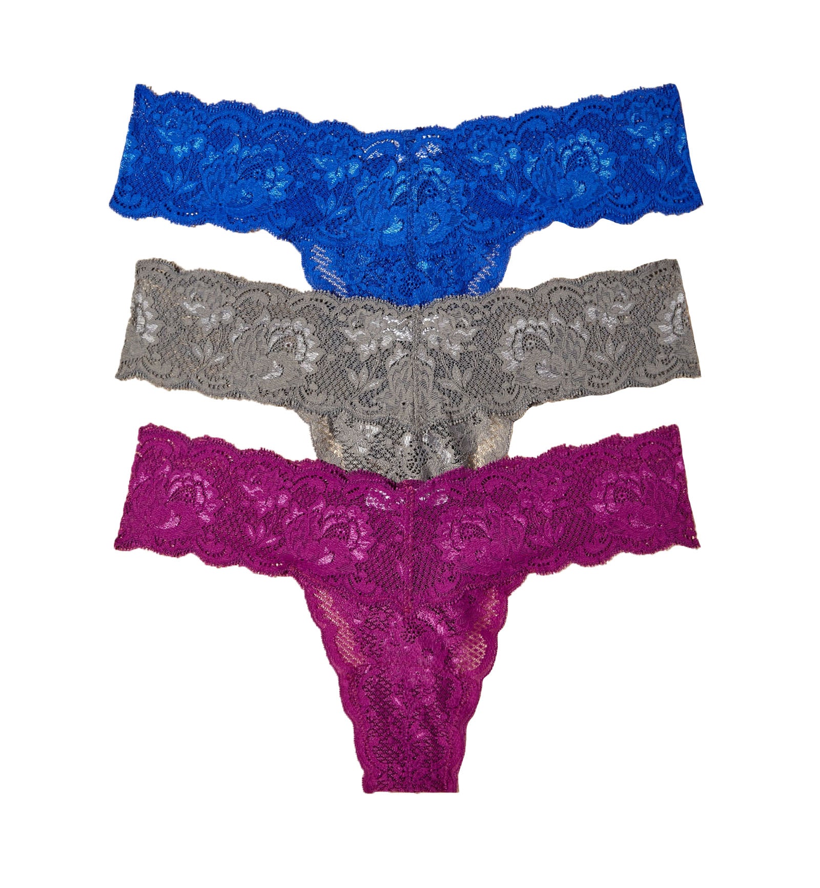 Cosabella NSN 3 PACK Cutie Low Rise Thongs (NSNPK0321),Platinum/Swiss Beet/Cobalt - Platinum/Swiss Beet/Cobalt,One Size