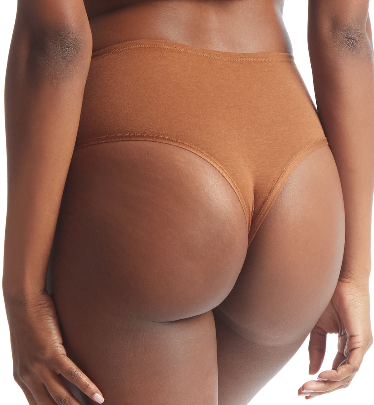 Hanky Panky Play Cotton Hi-Rise Thong (721924),XS/S,Macchiato - Macchiato,XS/S