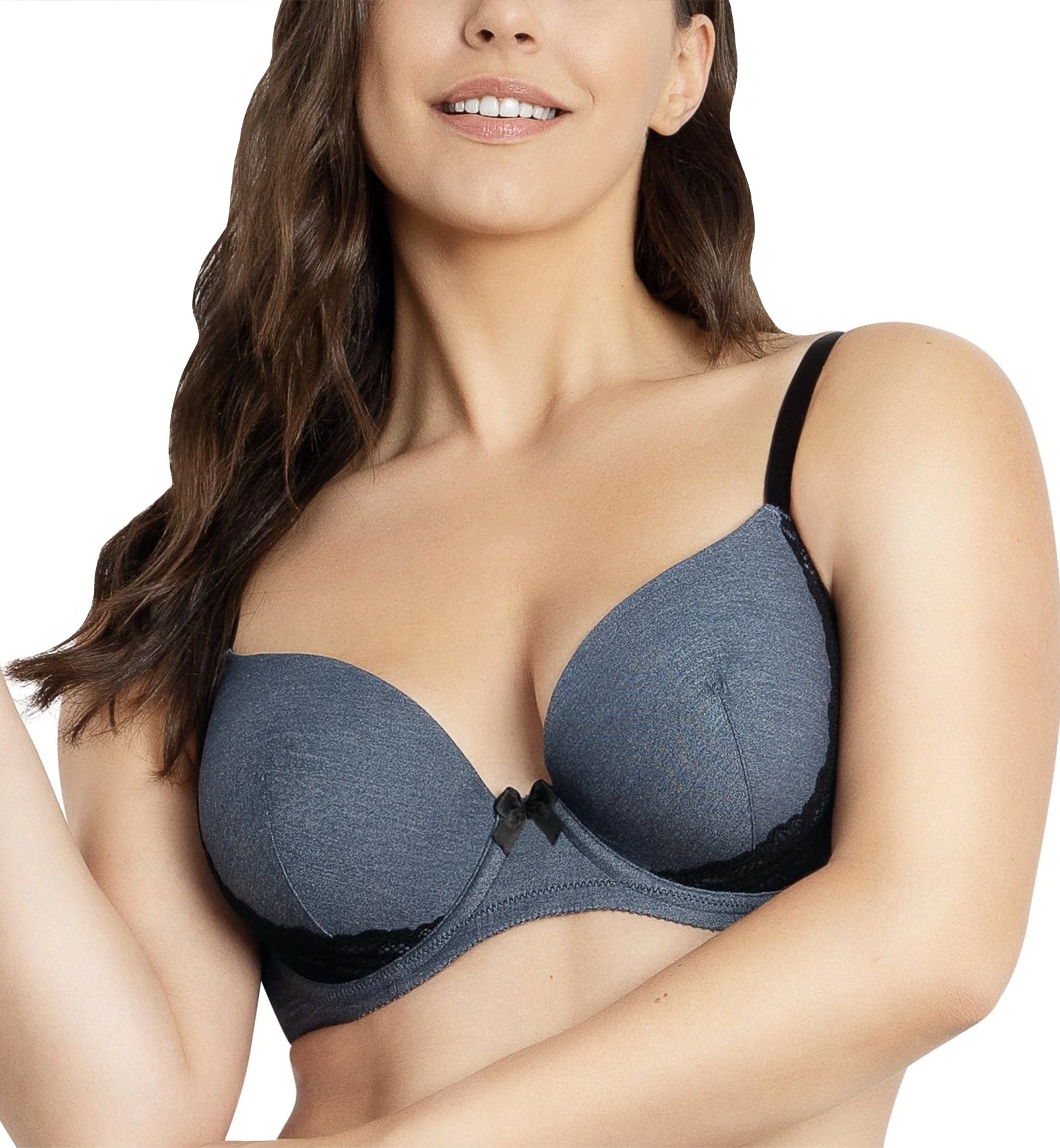 Parfait Casey Molded Plunge Underwire Bra (28012),30E,Dark Blue Denim - Dark Blue Denim,30E