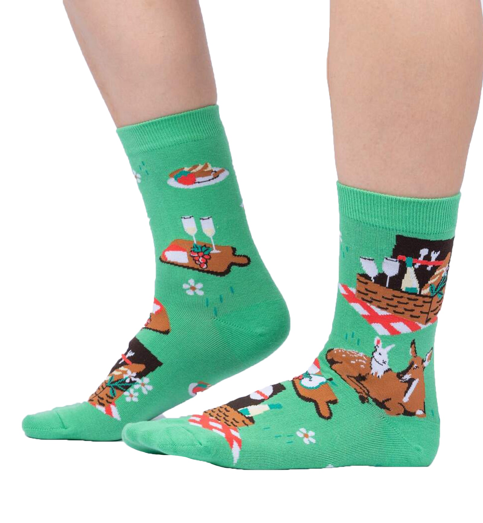 SOCK it to me Women's Crew Socks (W0442),Everyday Is a Picnic With You - Everyday Is a Picnic With You,One Size