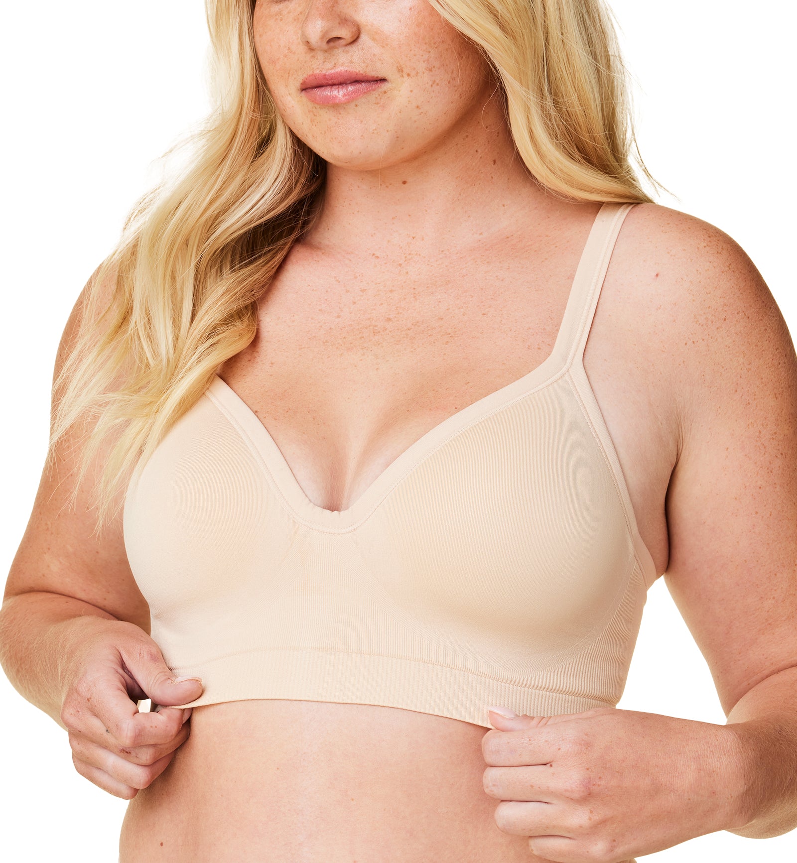 BRAVADO! DESIGNS Everyday Muse Plunge Wire-Free Bra (11012V),XS,Butterscotch - Butterscotch,XS
